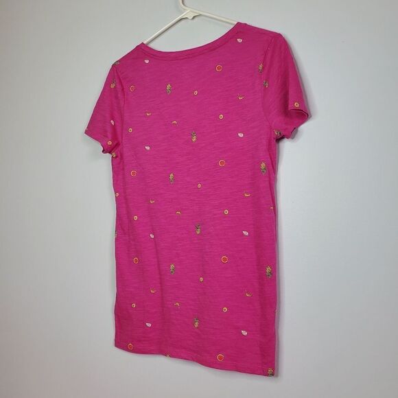A New Day Target M T Shirt Magenta Pink Mini Fruit Pineapple Banana Melon - Picture 2 of 12